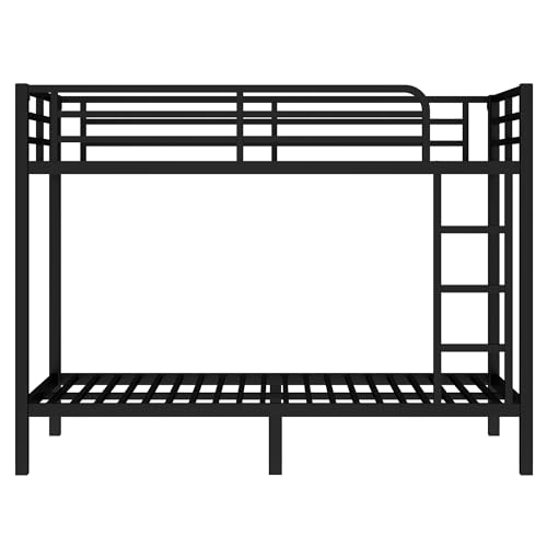Heavy Duty Bunk Bed Frame with Ladder, Twin XL Over Twin XL Bunk Beds with Safety Guardrails, Adults Bunk Beds with Noise-Reducing Rubber Stoppers