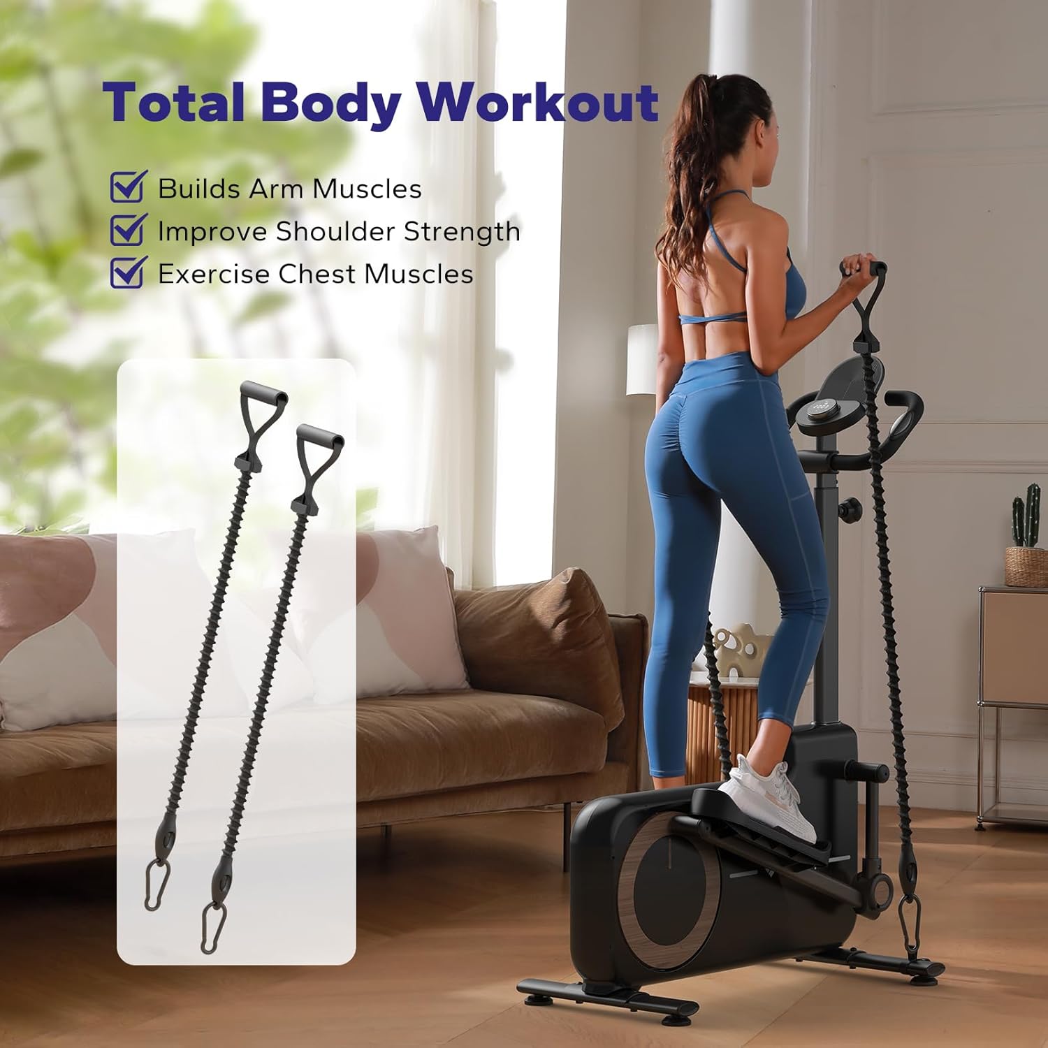 MERACH Elliptical Exercise Machine for Home with Hyper-Quiet Magnetic Driving System Elliptical Training Machines with MERACH App