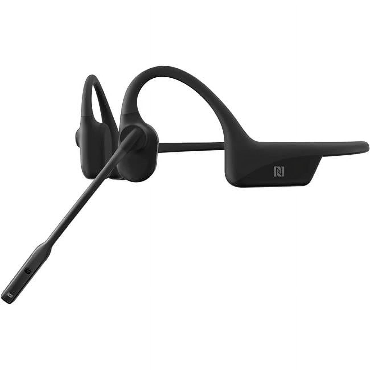 AfterShokz  OpenComm Bone Conduction Stereo Bluetooth Headset, Black - Open-Ear Comfort - Multifunction Button - NC Boom - 16 Hours Talk Time