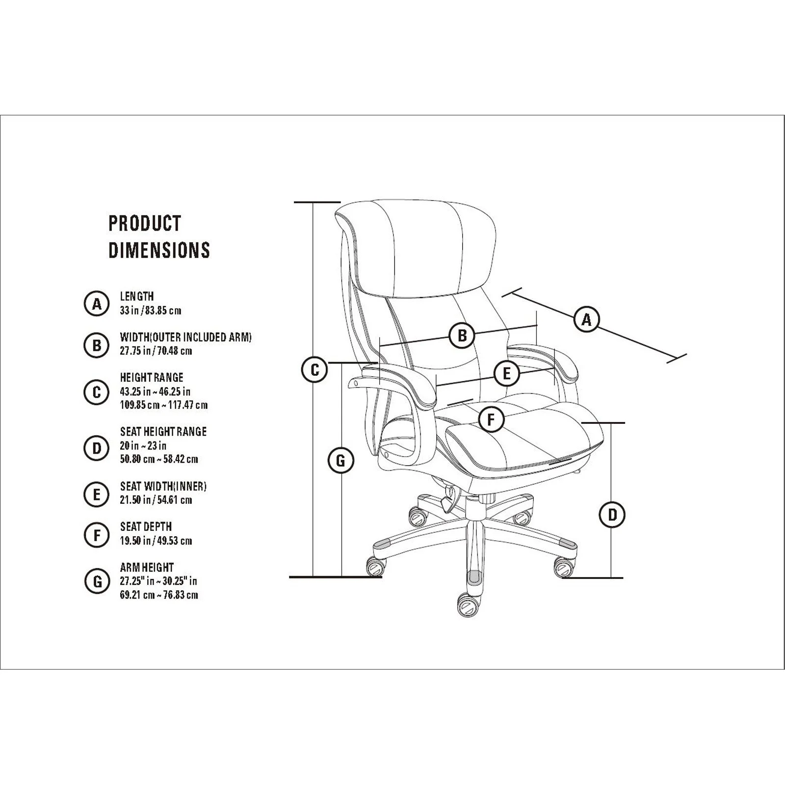 La-Z-Boy Fairmont Big and Tall Executive Office Chair - Biscuit
