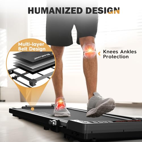 Elseluck Walking Pad, Under Desk Treadmill for Home Office, 2 in 1 Portable Walking Treadmill with Remote Control