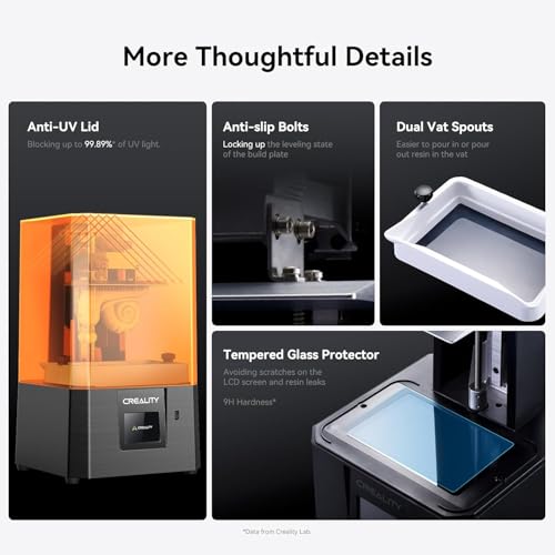 Creality Resin 3D Printer for Kids and Beginners, HALOT R6 Fully Assembled, Upgraded Light Source with High-Precision Printing