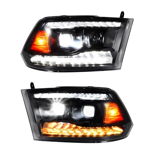 Full LED Projector Headlights Set for 2009-2018 Dodge Ram 1500