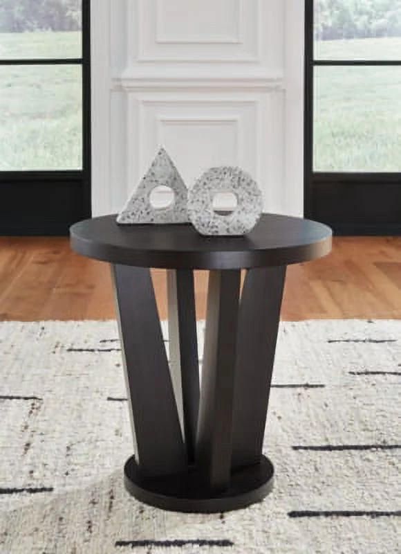 Signature Design by Ashley Contemporary Chasinfield End Table  Dark Brown