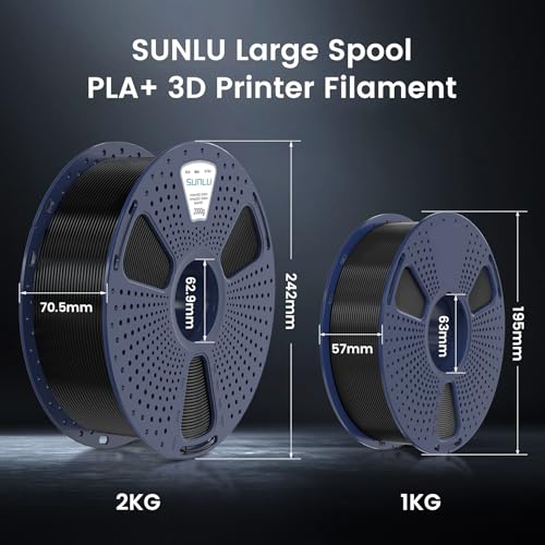 SUNLU 3D Printer Filament Bundle, PLA Plus Filament 10KG 1.75mm, Neatly Wound Filament for Most 3D Printer, 10 Colors, 1kg Spool