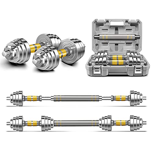 PHOEROS Adjustable Dumbbell Set - 44/66/88 LBS weights set, Dumbbell Barbell 3 in 1