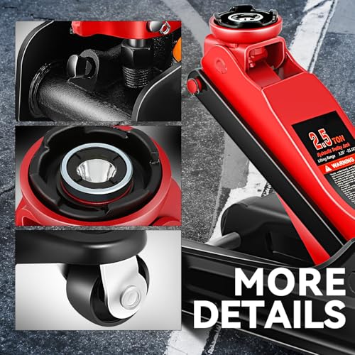 Auto Dynasty 4 Ton Low Profile Floor Jack, Heavy Duty Steel Hydraulic Car Jack with Dual Pistons Quick Lift Pump, Hydraulic Racing Floor Jack