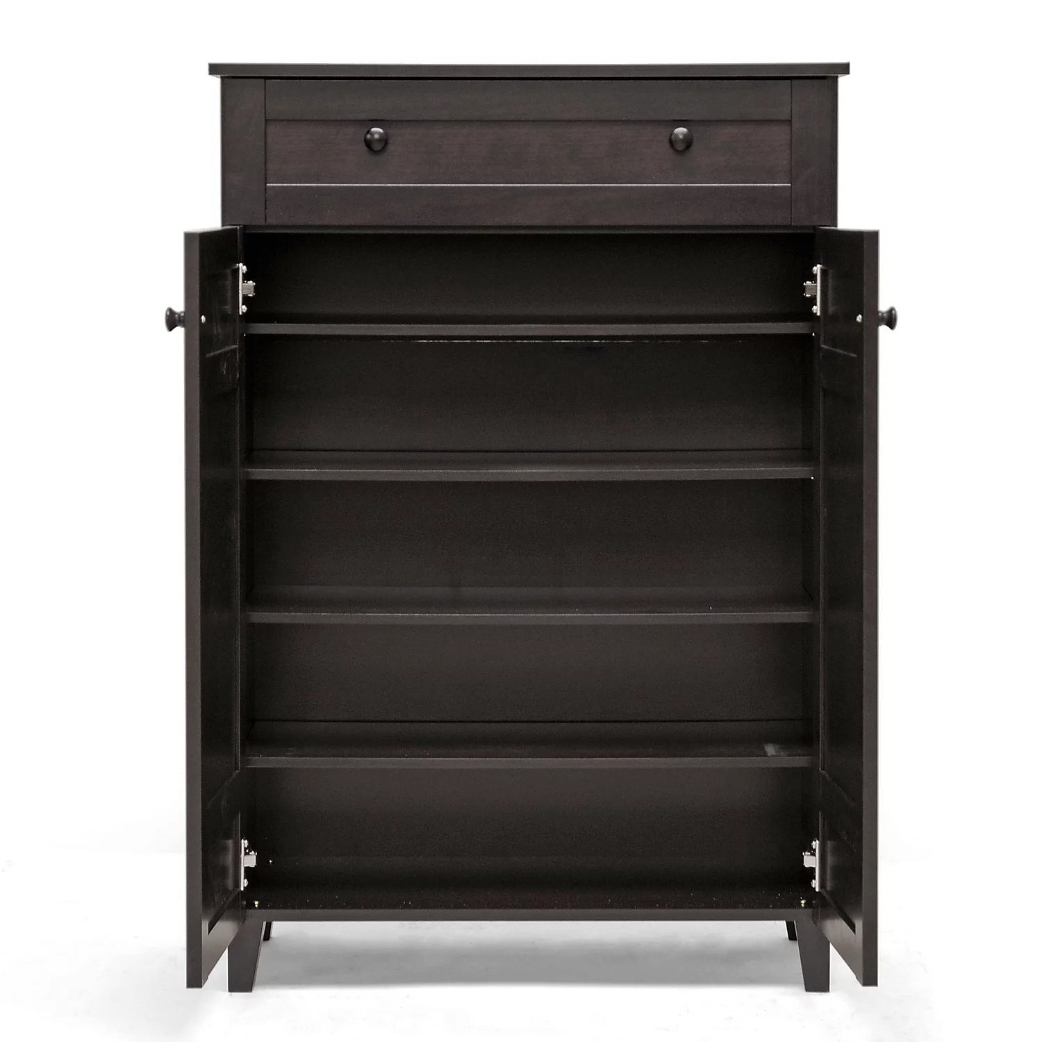 Baxton Studio Glidden Dark Brown Wood Modern Shoe Cabinet (Tall)