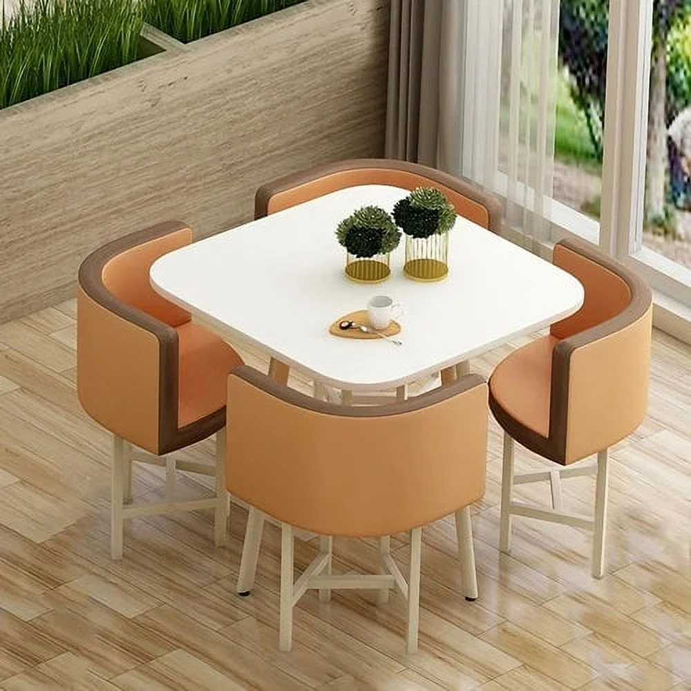 Dining Table Set 4 Chairs Office Reception Seat Suits Negotiation Table Casual Visitor Round Table Visitor Office Desk Chair Set
