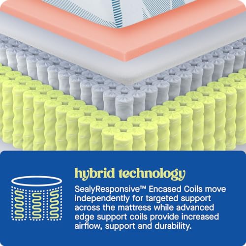 Sealy Dreamlife 12” Hybrid Mattress-in-a-Box, Queen, SealyComfort Gel Memory Foam, SealyResponsive Encased Coils, Surface-Guard Technology