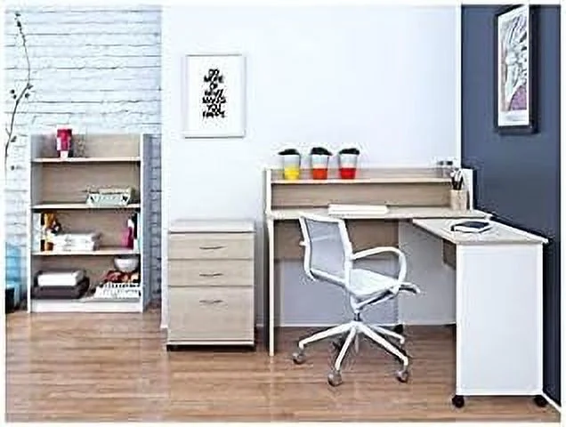 Wood 3 Drawer Lateral Mobile Vertical Filing Cabinet In Natural Maple