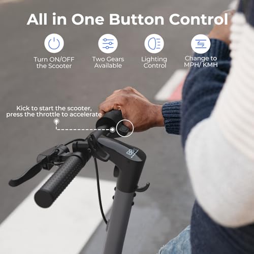 Jasion JS2/PRO Electric Scooter, 25 Miles Range, 22MPH Max Speed, 850W Peak Adult Escooter, 8.5"/10" Solid Tires Fast Folding E-Scooter