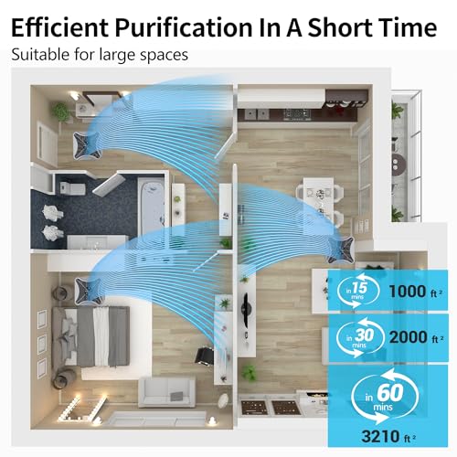 Air Purifier for Extra Large Room, Covers up to 3210 ft² with Washable Filters H13 HEPA Filter Filter dust pet hair for Office,bedroom
