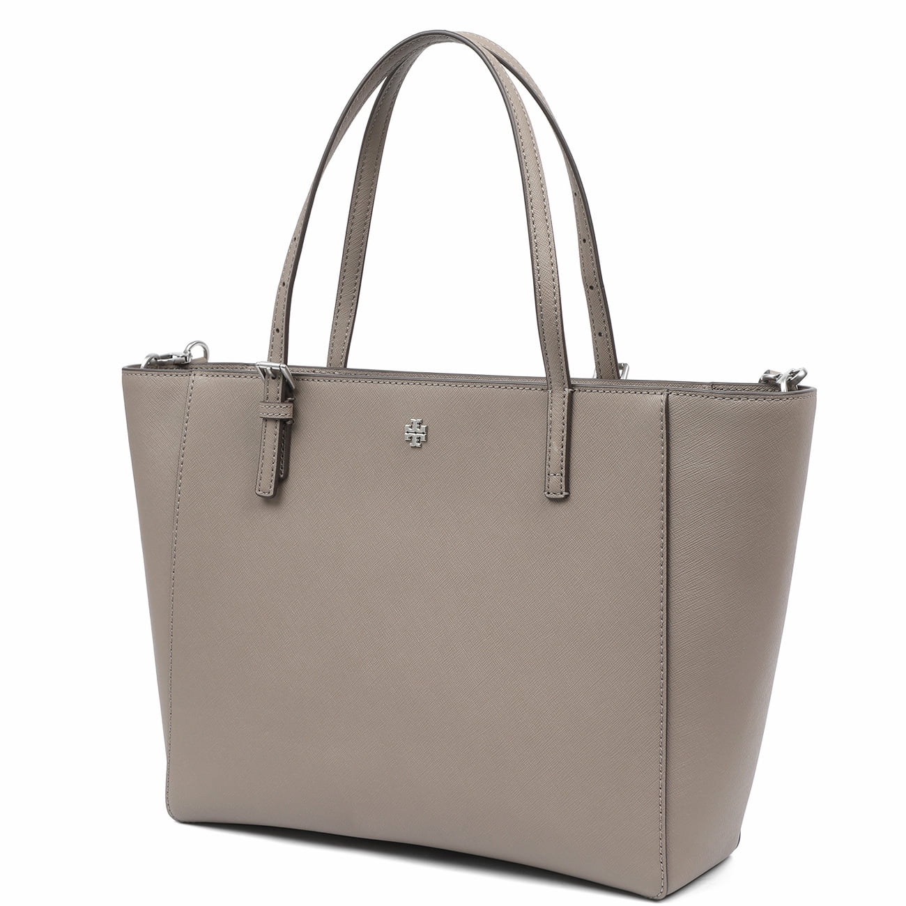 Tory Burch Women's Emerson Small Saffiano Leather Tote (Gray Heron)