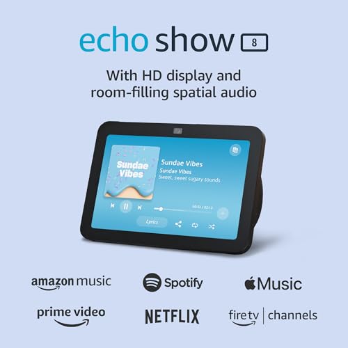 Amazon Echo Show 8 (newest model), With Spatial Audio, Smart Home Hub, and Alexa, Charcoal - Radiant Selections