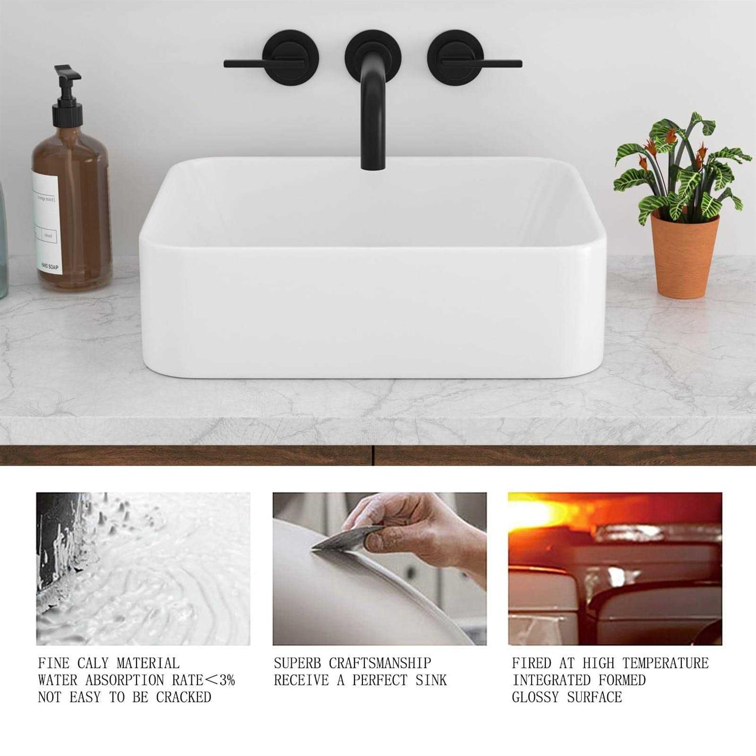 Rectangular Vessel Sink Sarlai 16 X 12 Modern Rectangle Bathroom Sink Above - Shop Hardware Tools Online Store