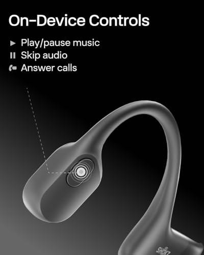 SHOKZ OpenRun - Open-Ear Bluetooth Bone Conduction Sport Headphones, Sweat Resistant Wireless Earphones for Workouts and Running, Built-in Mic