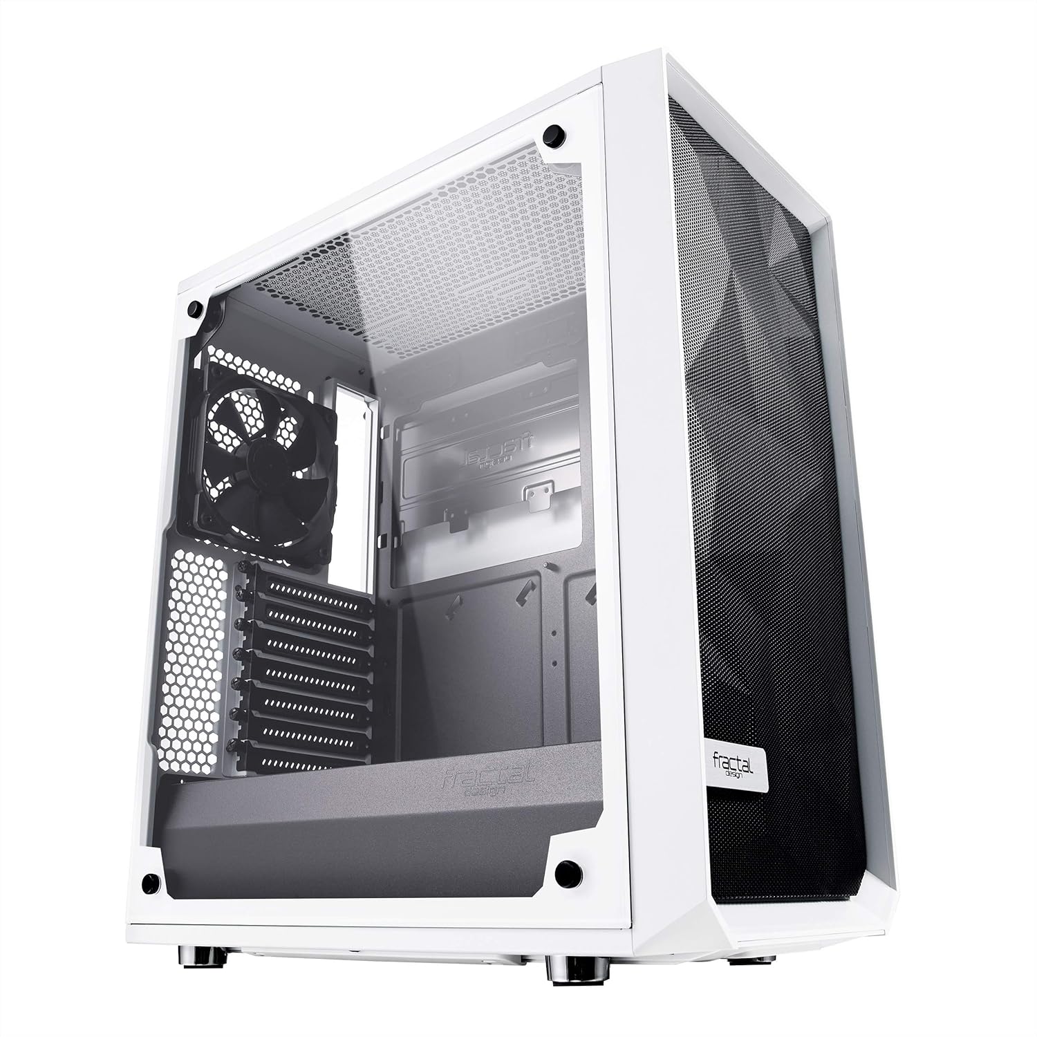 Fractal Design Meshify C - Compact Computer Case - High Performance Airflow/Cooling - 2X Fans Included - PSU Shroud - Modular Interior