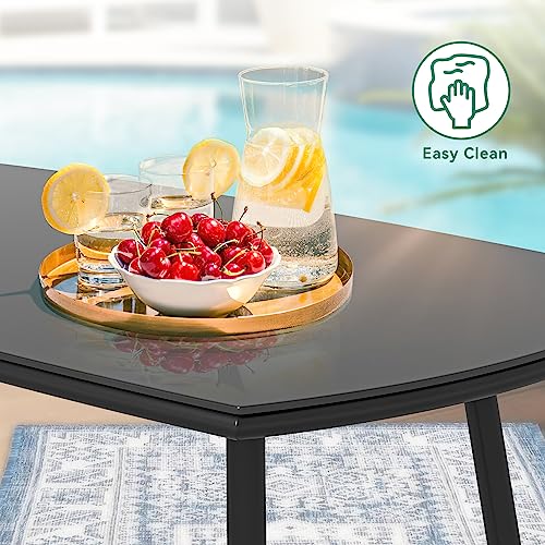 YITAHOME 4-Piece Patio Furniture Wicker Outdoor Bistro Set, All-Weather Rattan Conversation Loveseat Chairs for Backyard