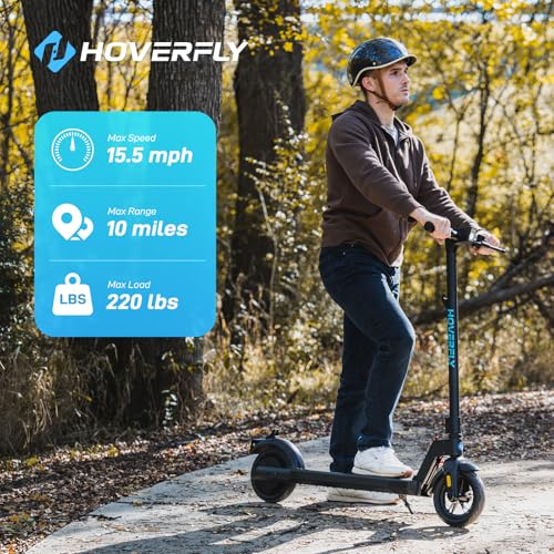 HOVERFLY X1 Electric Scooter for Adults, Anti Flat 8.5" Solid Tire, Max 10 Mile Range and 15.5Mph Speed Power by 250W Motor