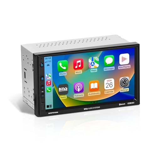 BOSS Audio Systems BCP62 Car Stereo - Apple CarPlay, Double Din, 6.2 Inch Capacitive Touchscreen, Bluetooth, No CD DVD Player, AM/FM Radio Receiver