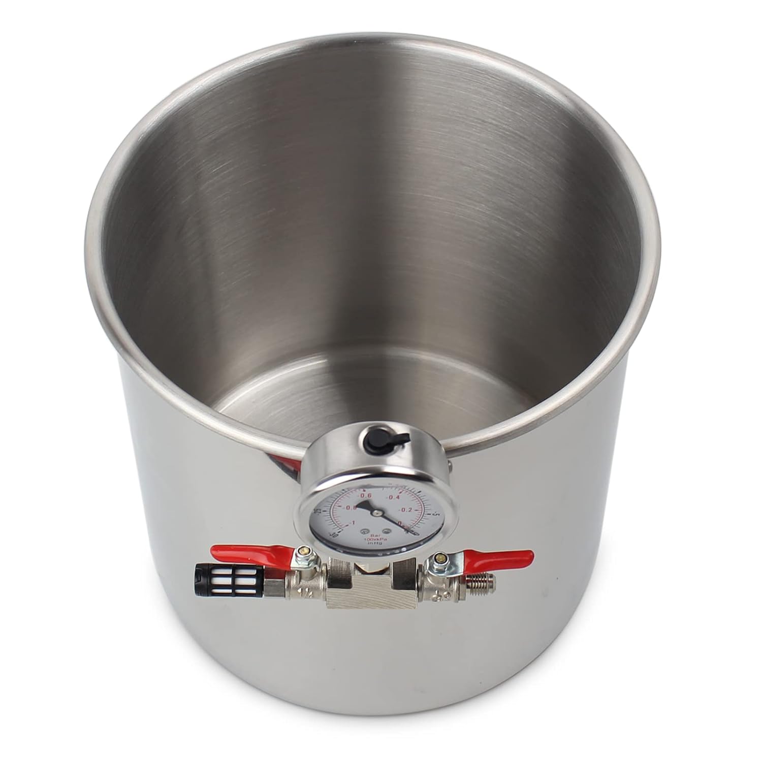 Poofzy 3 Gallon Tempered Glass Lid Stainless Steel Vacuum Chamber Kit for Degassing Silicones, Epoxies and Stabilizing Wood