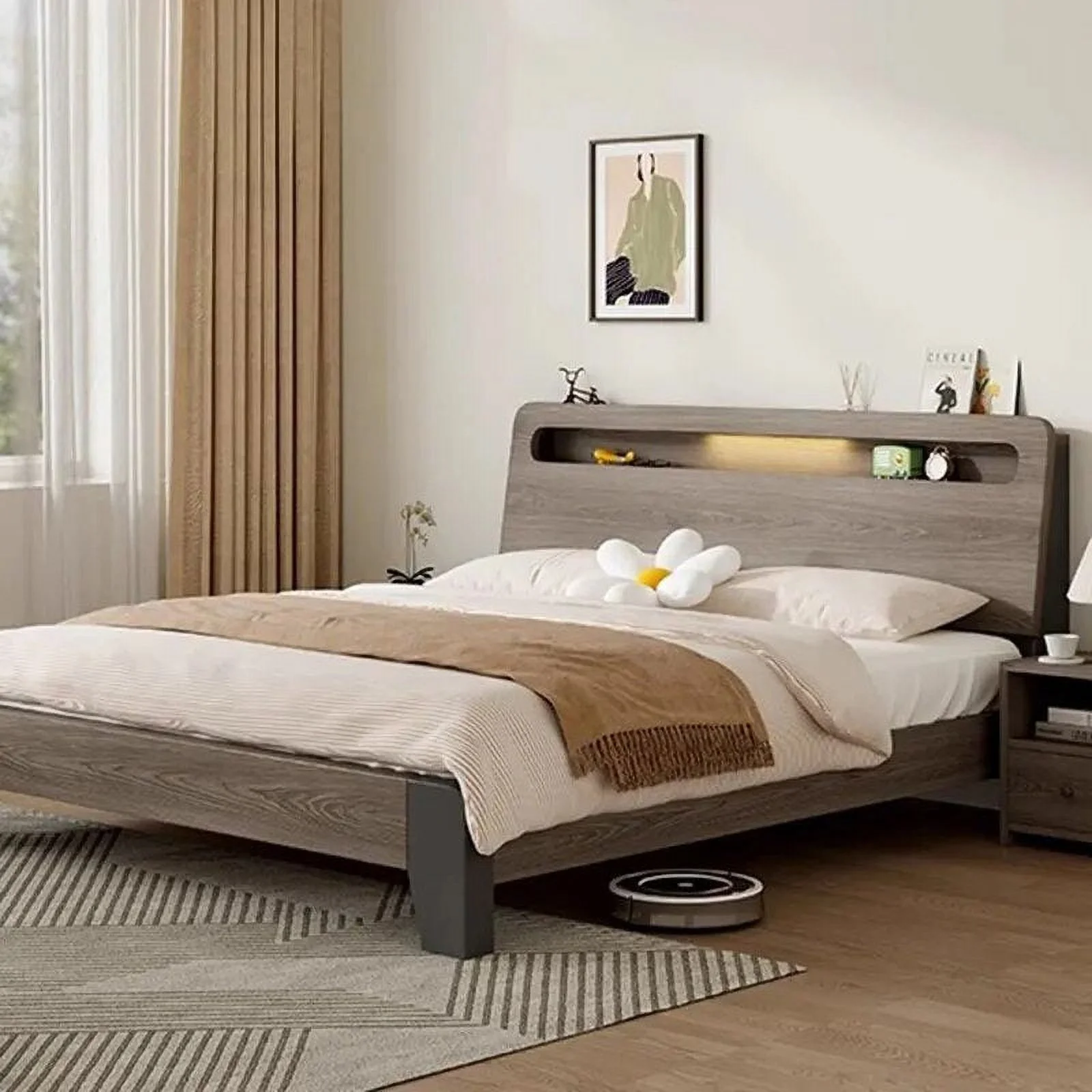 Wooden Bedroom Bed Frame Luxury Double Children King Size Bed Storage Multifunctional Beauty Sleeping Muebles Modern Furniture