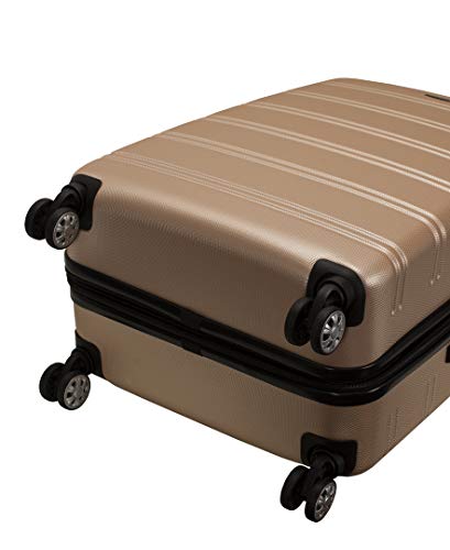Rockland Melbourne Hardside Expandable Luggage with Spinner Wheels, 2TONEBLUE, 2 Piece (20/28)