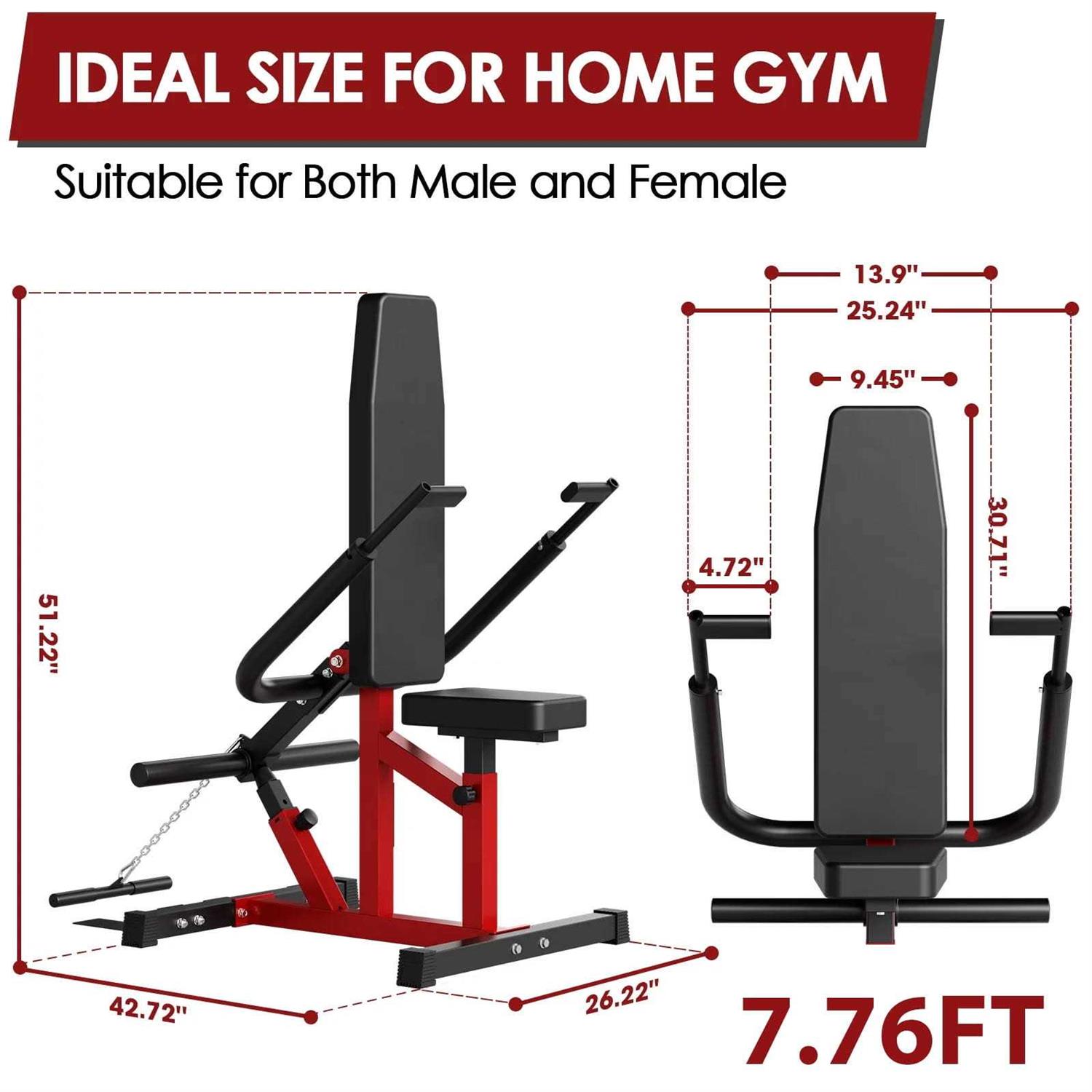 Syedee Plate Loadable Seated Dip Machine, Tricep Dip Machine with Cable Bar for Bicep Chest Training Tricep Press, Hold up to 400lbs, Black and