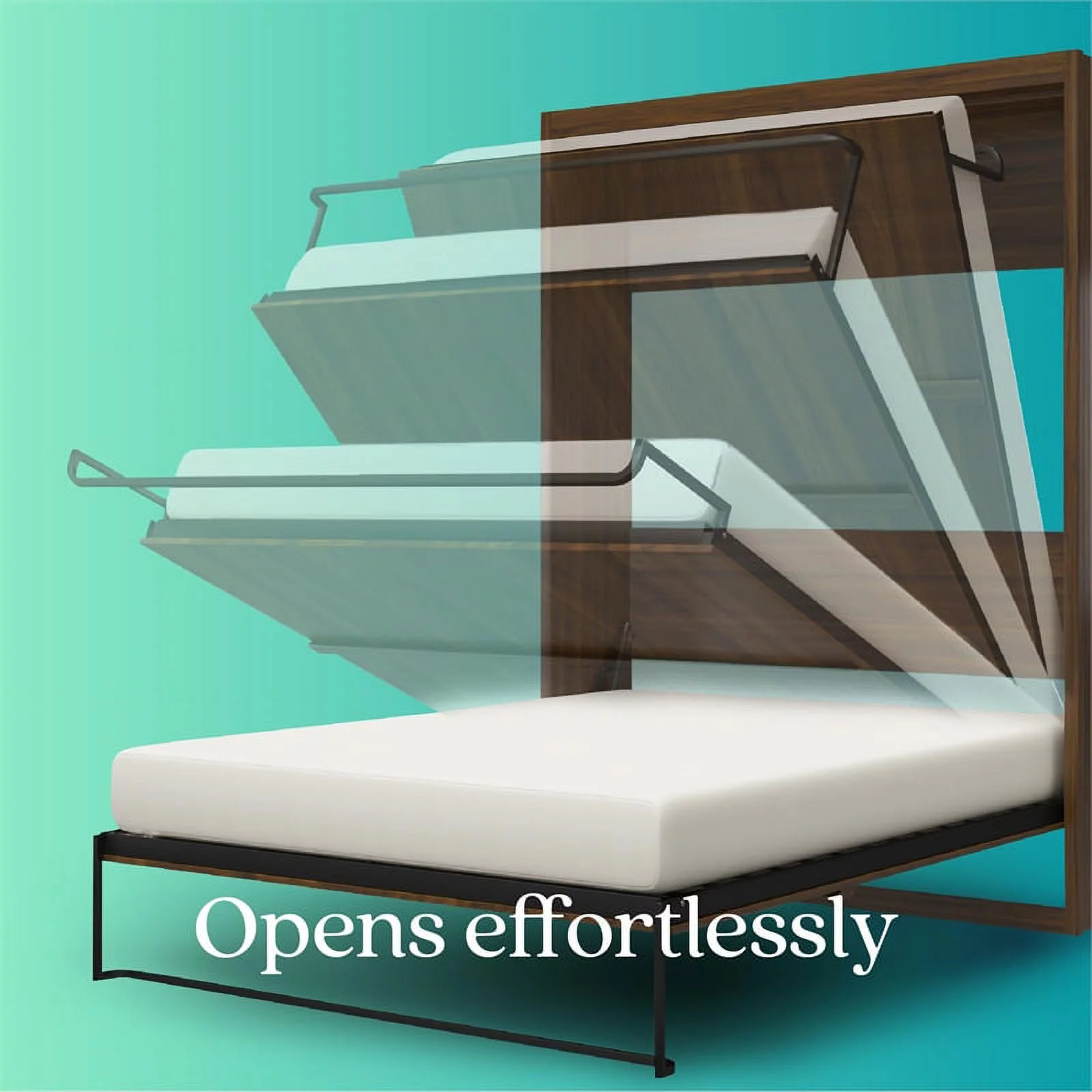 Bowery Hill Transitional Engineered Wood Brown Full Murphy Wall Bed