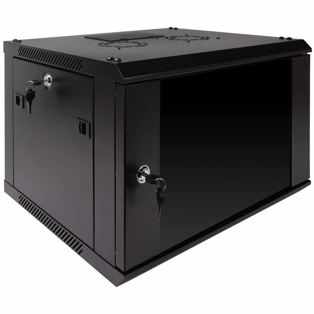 Navepoint 6U Wall Mount Consumer Series Server Cabinet Network Enclosure Locks, Fan