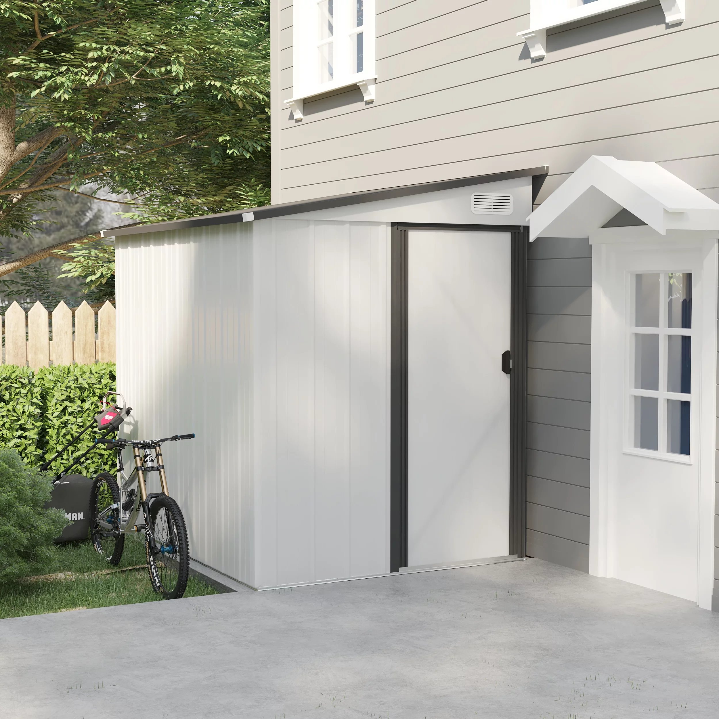 Storage Shed 5X7ft, Outdoor Lean-to Metal Storage Sheds with Pent Roof