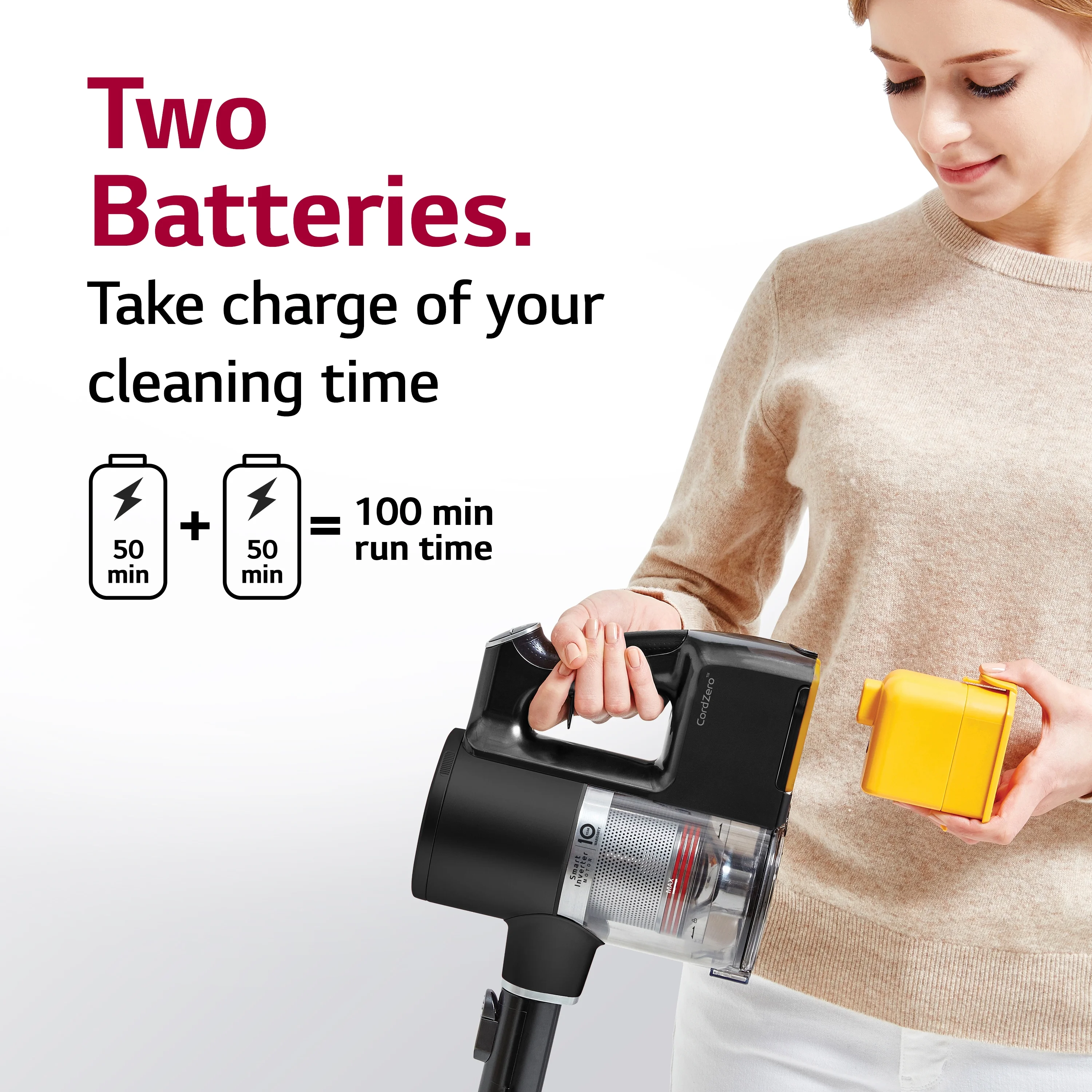 Restored LG Cord Zero A9 Cordless Stick Vacuum Cleaner A916BM (Refurbished)