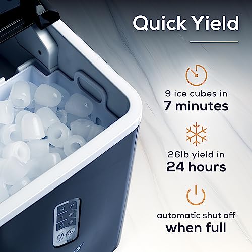 Igloo Electric Countertop Ice Maker Machine - Automatic and Portable - 33 Pounds in 24 Hours - Icecube Maker - Plastic Scoop and Basket
