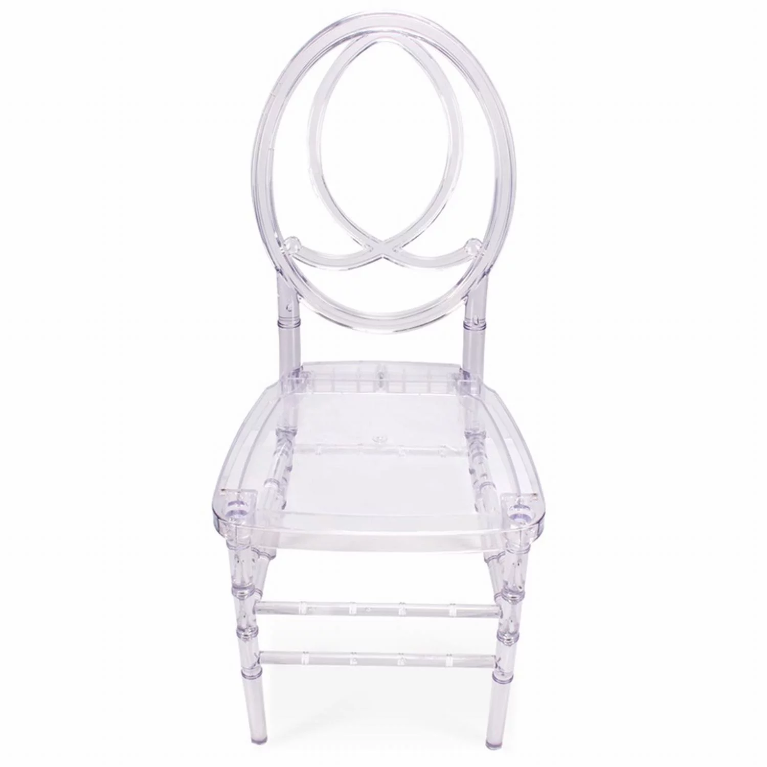 FOH Upgraded 4Pcs Cross Back Stacking In Clear Crystal Chiavari Ghost Chairs, Stackable Transparent Elegant Party Event Wedding Chairs