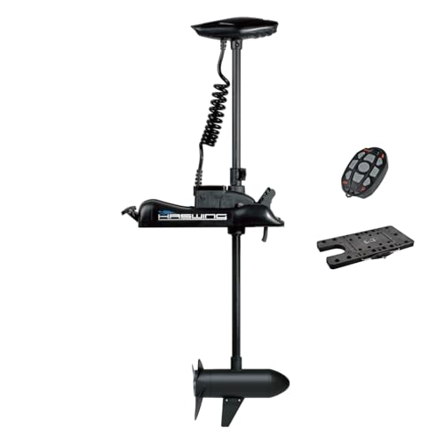 HASWING Electric Trolling Motor – 12V 55LB 54 Inch Shaft Cayman B Bow Mount Boat Fishing Saltwater Freshwater with Remote Control 50700-137W