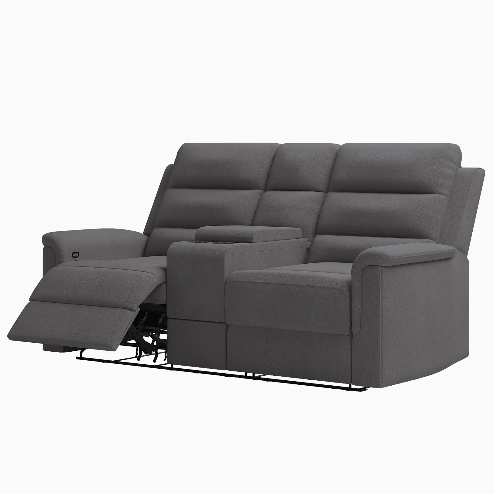 MUZZ Loveseat Recliner, Reclining Loveseat Sofa with Cup Holders&Storage, Theater Seating Furniture(Dark Grey)