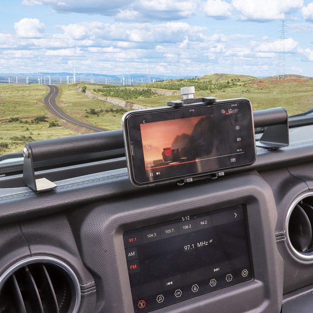 JeCar for JL Dash Phone Holder, Auto Mobile Phone Mount Stand for 2018-2021 Jeep Wrangler JL & Unlimited JLU, for 2020-2021 Jeep Gladiator JT Truck