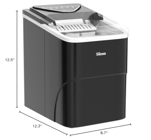 Nugget Ice Maker Countertop, Silonn Chewable Pellet Ice Machine with Self-Cleanin Function, 33lbs/24H Portable Ice Makers for Home Kitchen Officce