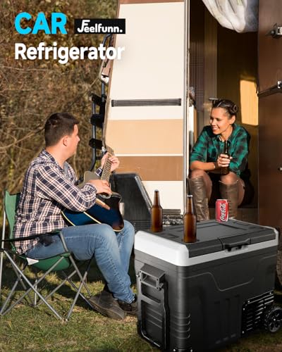 Car Fridge Portable 12 Volt Refrigerator - 53 Quart(50L) Electric Cooler with 12/24V DC&110-240V AC for Truck Van RV Camper SUV