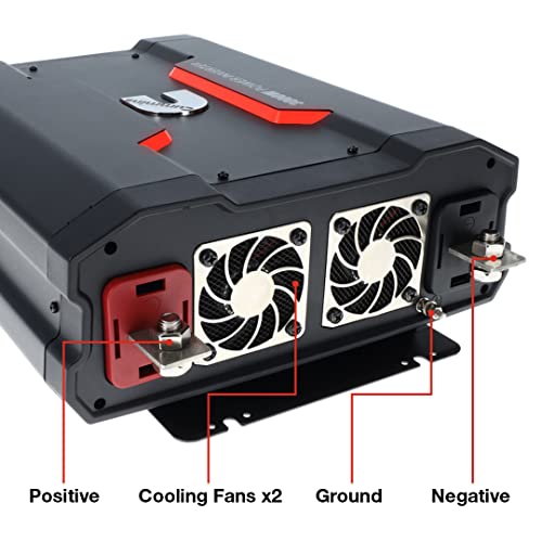 Cummins 5000 Watts Inverter Modified Sine Wave Truck Inverter 12 Volts to 110 Volts Four AC Outlets Two USB Ports (Plus Cable Kit)- CMN5000W