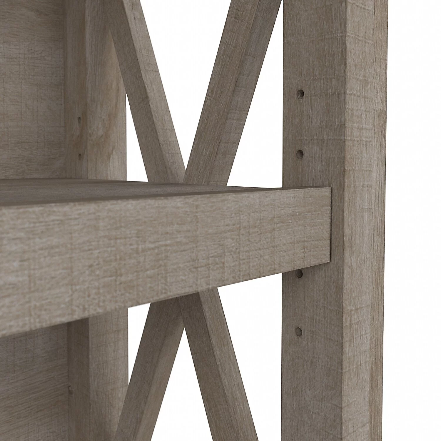 Bush Furniture Key West Small 2 Shelf Bookcase, Washed Gray