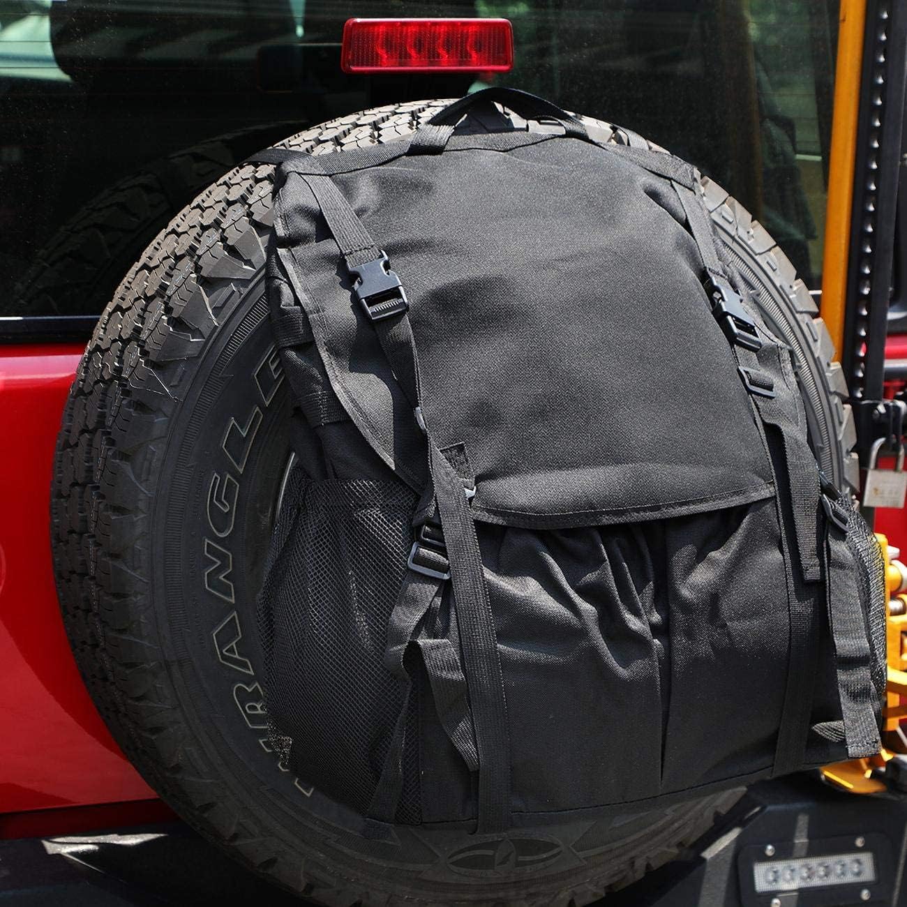 PARTOL Spare Tire Trash Bag Trash Bag Overland Gear Organizer Cargo Garbage Tool Trunk Rear Wheel Bags for Outdoor Camping Jeep Wrangler UTV SUV RV