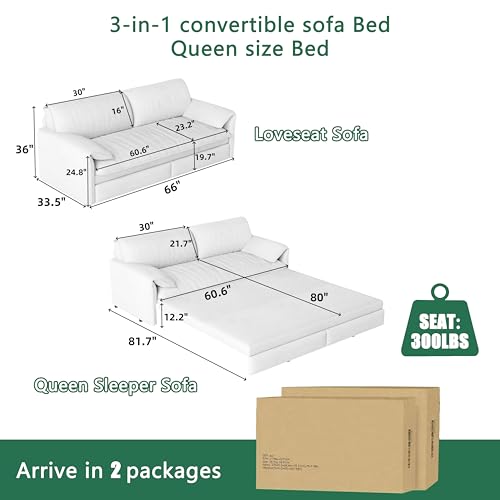 70.1" Futon Sofa Bed Queen Size, Pull Out Bed, 3-in-1 Convertible Sleeper Sofa with 2 Soft Pillows, Modern Velvet Futon Couch for Living Room
