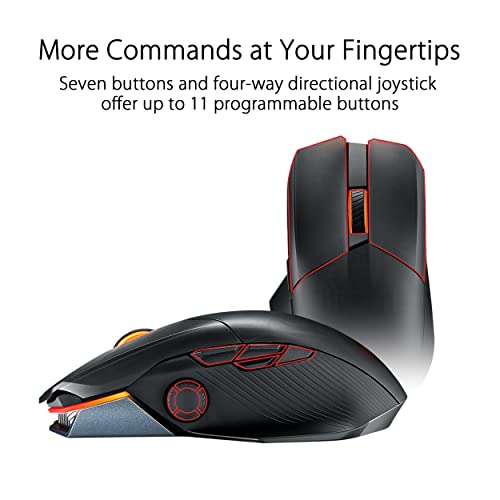 ASUS ROG Spatha X Wireless Gaming Mouse (Magnetic Charging Stand, 12 Programmable Buttons, 19,000 DPI, Push-fit Hot Swap Switch Sockets