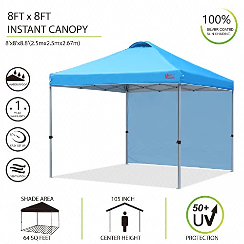 MASTERCANOPY Durable Pop-up Canopy Tent with 1 Sidewall (10'x10',White)