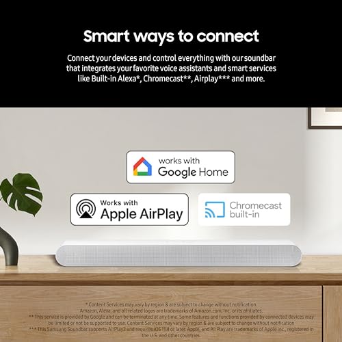 SAMSUNG HW-S50B/ZA 3.0ch All-in-One Soundbar w/Dolby 5.1, DTS Virtual:X, Q Symphony, Built in Center Speaker, Adaptive Sound Lite