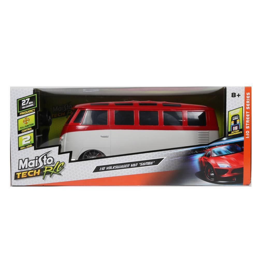 Maisto RC 110 Scale Volkswagen Van Samba Radio Control Vehicle, Red