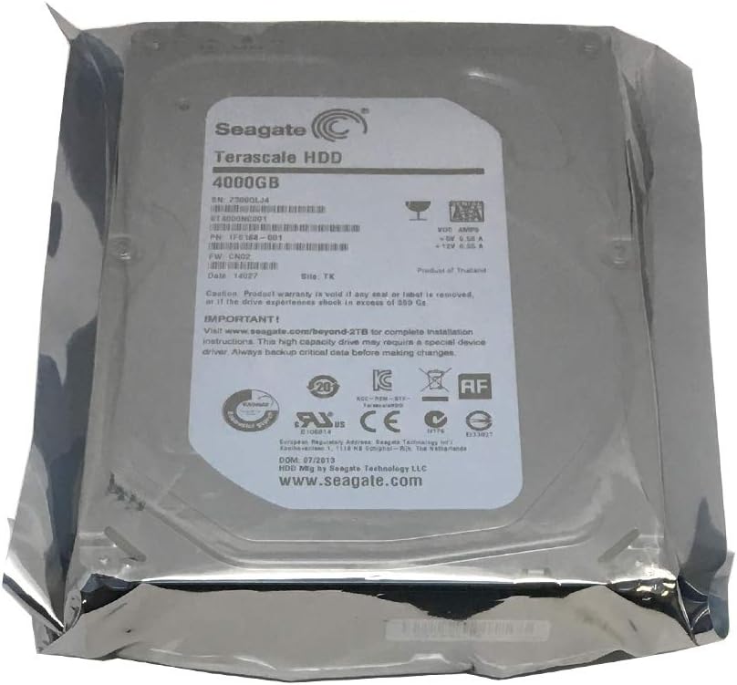 Seagate 4 TB Terascale HDD SATA 6Gb/s 64MB Cache 3.5-Inch Internal Bare Drive (ST4000NC001) (Renewed)