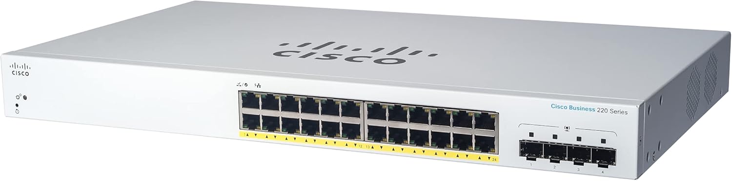 Cisco Business CBS220-24T-4G Smart Switch | 24 Port GE | 4x1G SFP | 3-Year Limited Hardware Warranty (CBS220-24T-4G-NA)